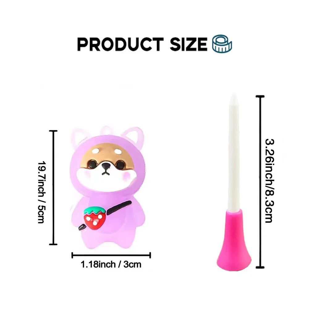 1 шт. резиновые футболки для гольфа с мигающим светом, милый мультяшный держатель для мяча для гольфа предотвращает потерю с плетеной веревкой, аксессуар для уличного гольфа