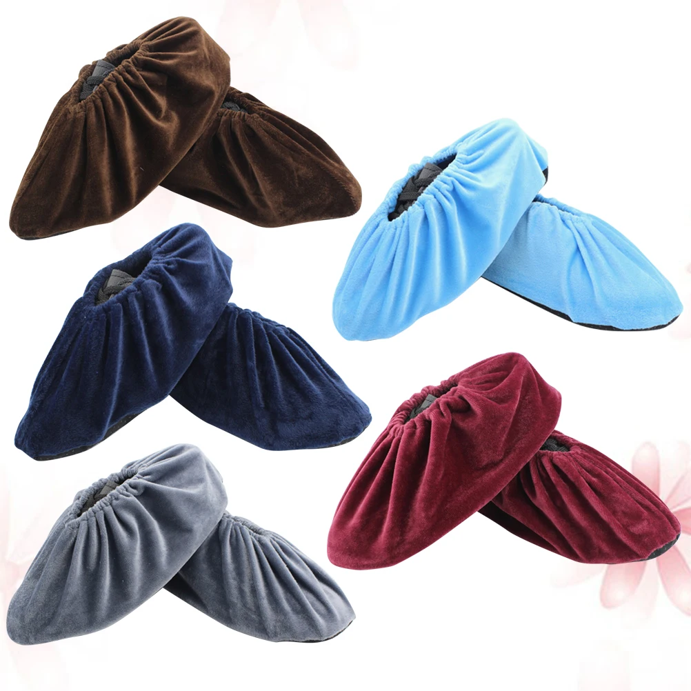 

5 Pairs Non-slip Shoe Covers Anti-Skid Overshoes Thicken Pouch Reusable Student