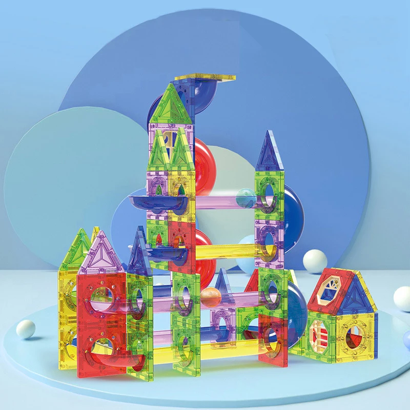 Mini ensemble de voies en marbre-jouet de blocs de Construction de piste magnétique-blocs d'empilage de Construction-jouets éducatifs STEM