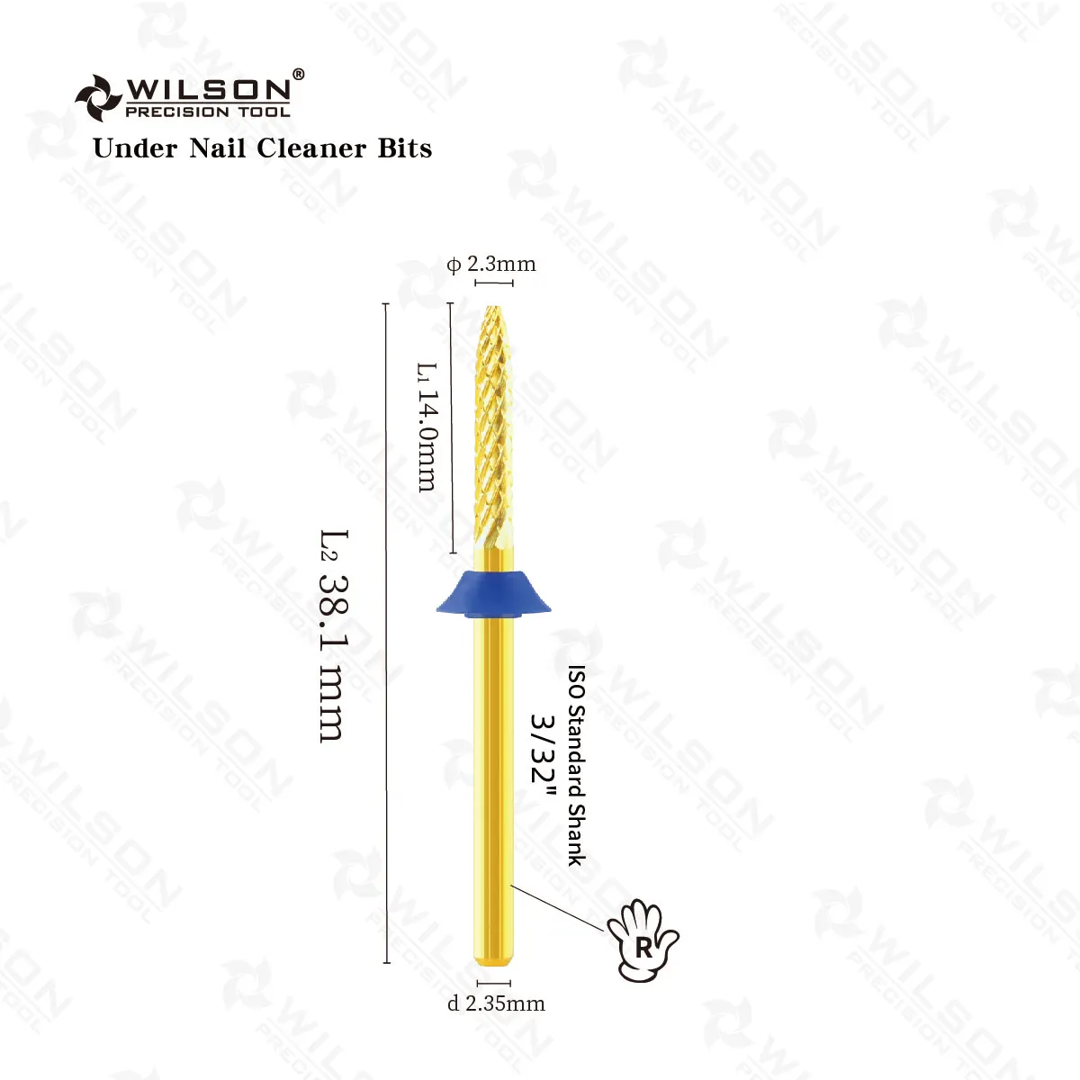 WILSON ภายใต้เล็บทําความสะอาด Bits-ขวาเท่านั้นเจาะเล็บ bits ลบเจล ขายร้อนเล็บเครื่องมือเล็บอุปกรณ์เสริม