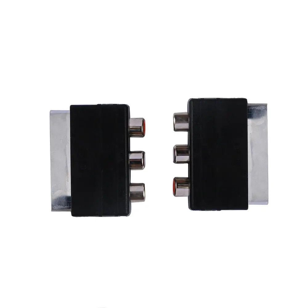 Hot 20 Pins SCART To 3 RCA Female Male Plug for TV DVD SCART Converter Adapter Audio Video Accessories Cable