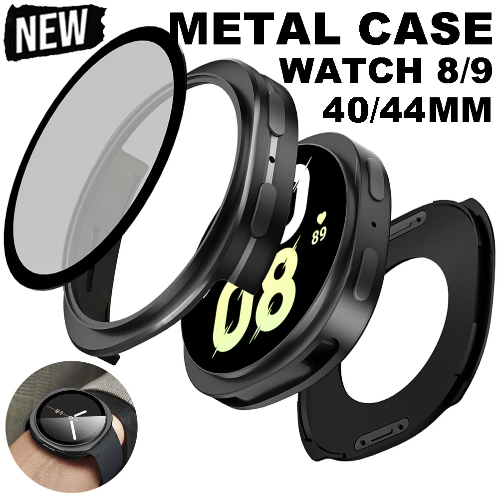 Luxury Metal Aluminum Case for Samsung Galaxy Watch 9 44mm 40mm Anti-Scratch Cover for Galaxy 8 40mm 44MM Hard Frame Protector