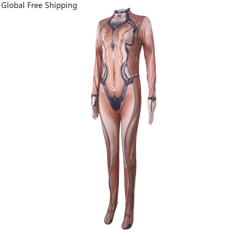 

Anime Adult Women's Mecha Cosplay Costume Red Zentai Women's Bodysuit Halloween Party Game Character Stage Performance Bodysuit