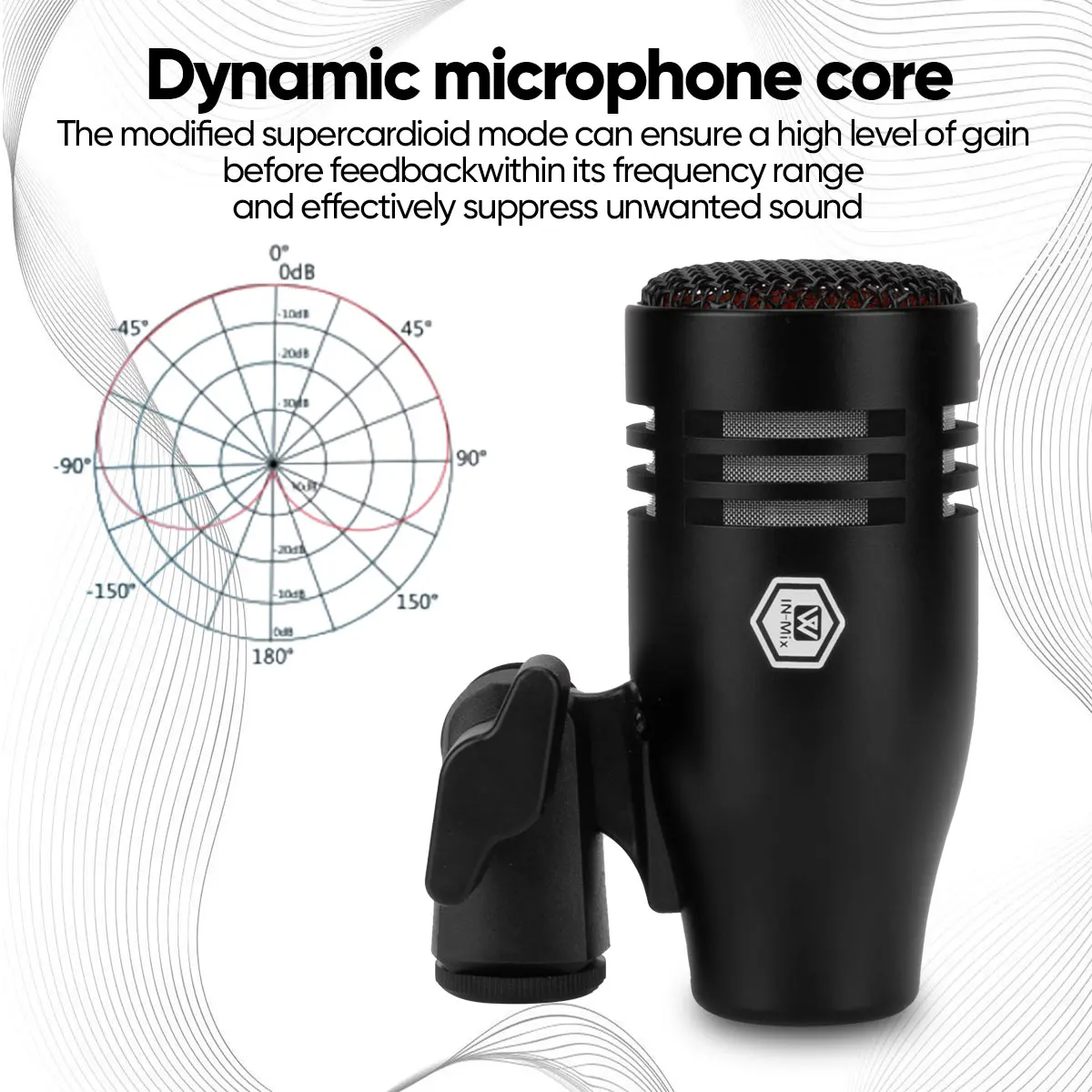 7-Piece Professional Drum Microphone Set for Mixer, Bass Kick Tom Snare Cymbal Mic Kit, Dynamic Drum Mic for Recording Live