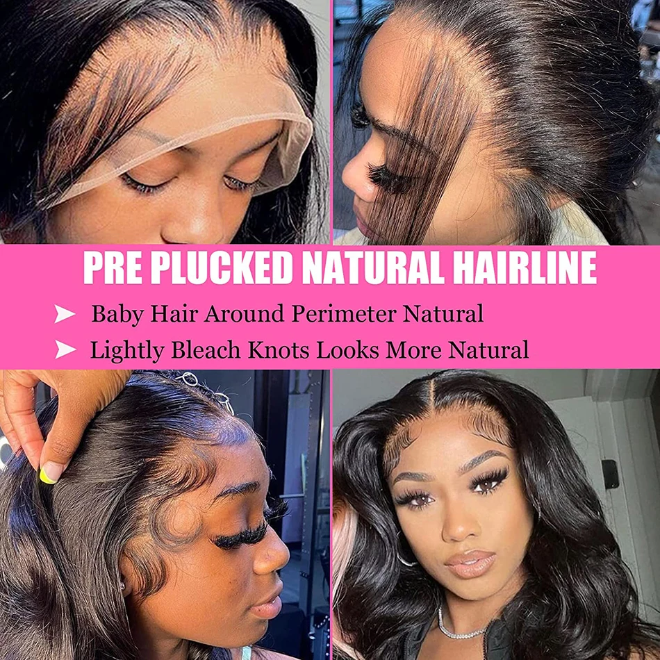 Body Wave 13X6 Hd Lace Frontal Wig 30 40 Inch 13X4 Transparent Lace Front Wig Pre Plucked Human Hair Wigs For Black Women view 5