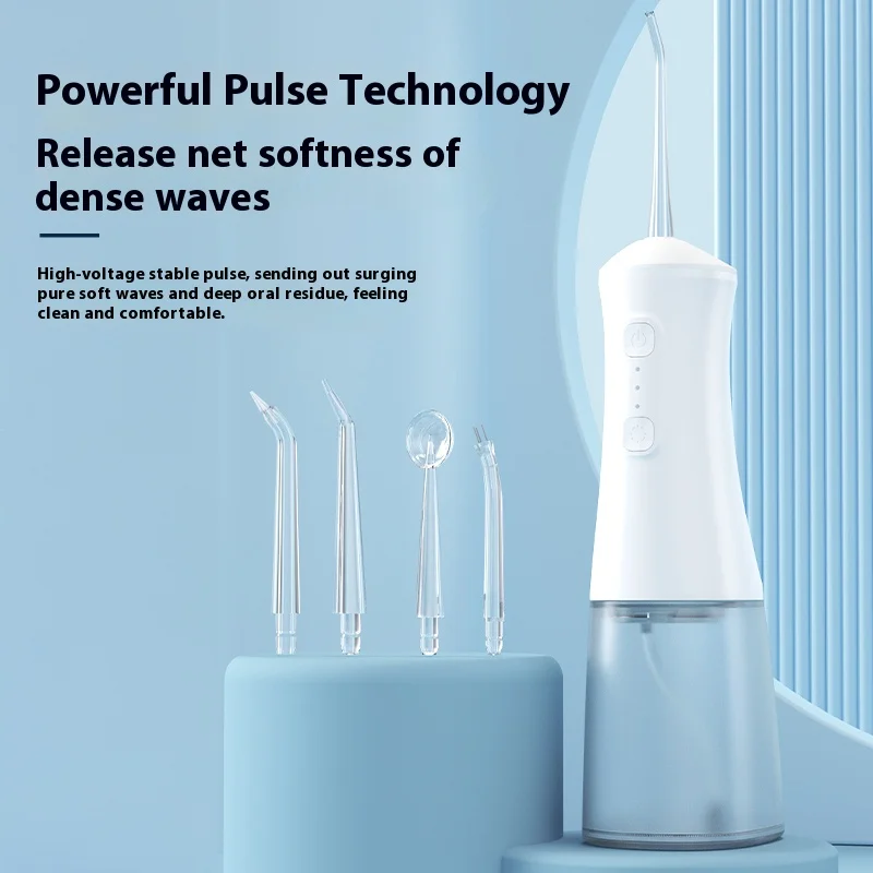

Portable Dental Water Flosser Oral Irrigator USB Rechargeable Water Floss Jet Tooth Pick 4 Tips 280ml Mouth washing machine
