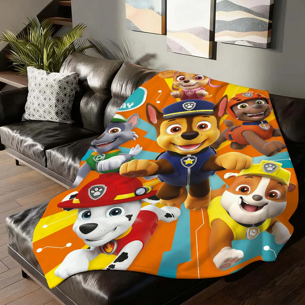 

Cartoon cute P-PAW P-PatrolS Blanket For Sofa Office Bed Plane Travel Sleep Read Relax Camping Soft And Warm
