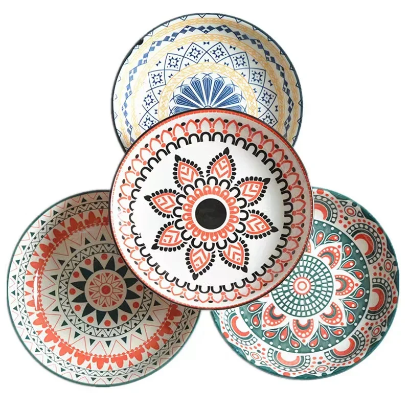 Made in China Bohemia Spot stock dinnerware ceramic dishes charger plates bowl Dishes & Plates