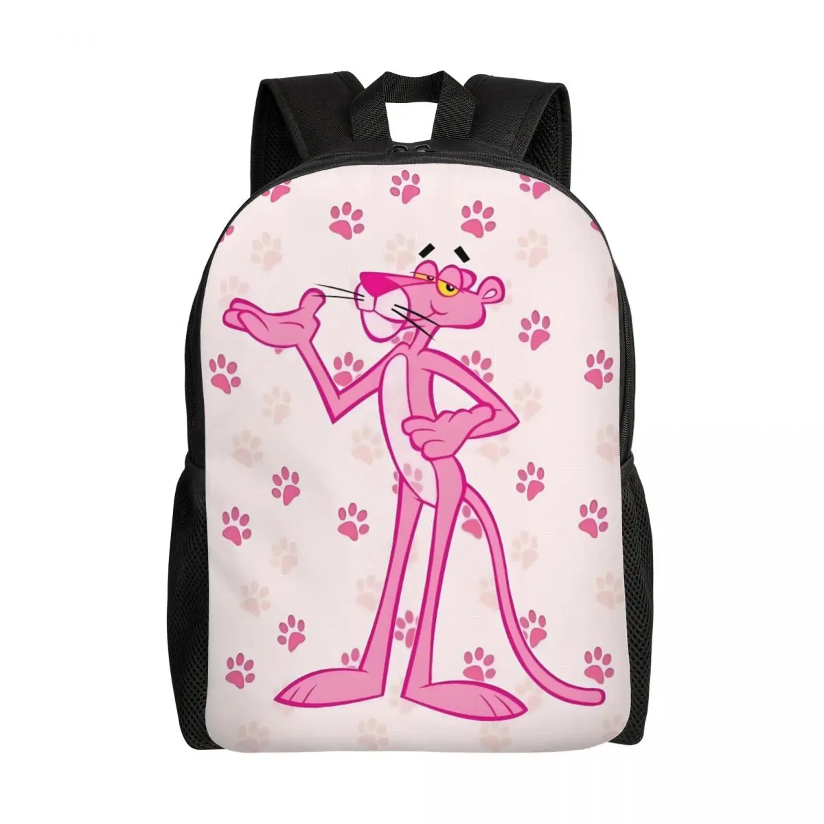 

Custom Cute The Pink Panther Backpack for Women Men Waterproof School College Interesting Bag Printing Bookbag