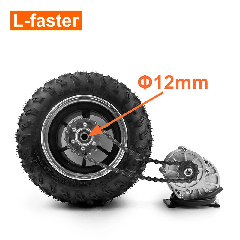 4WD 24V 250W brushed gear motor 10x6.0-6 inch wheel chain drive kit with remote controller