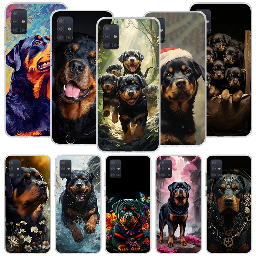 Rottweiler Dog Rottie Phone Case For Samsung Galaxy A51 A71 A41 A31 A21S A11 A01 A70 A50 A40 A30S A20E A20S A10S A6 A7 A8 A9 Fun