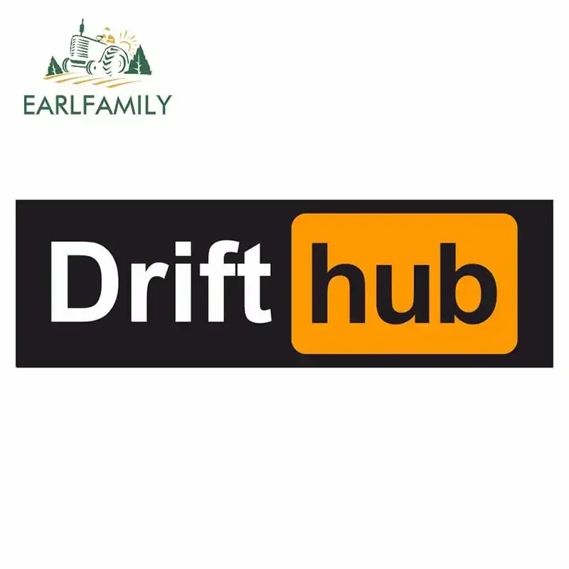 

EARLFAMILY 13cm x 4.3cm For Drift Hub Car Decal Cartoon Car Stickers Vinyl Material Creative Sticker Occlusion Scratch Decor