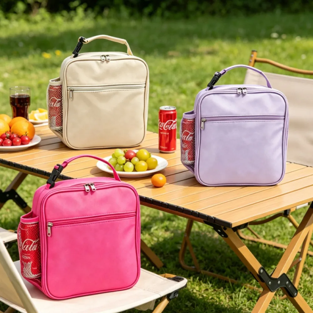 Large-capacity Oxford cloth insulated lunch bag, portable crossbody waterproof lunch bag, outdoor picnic and commuting lunch box