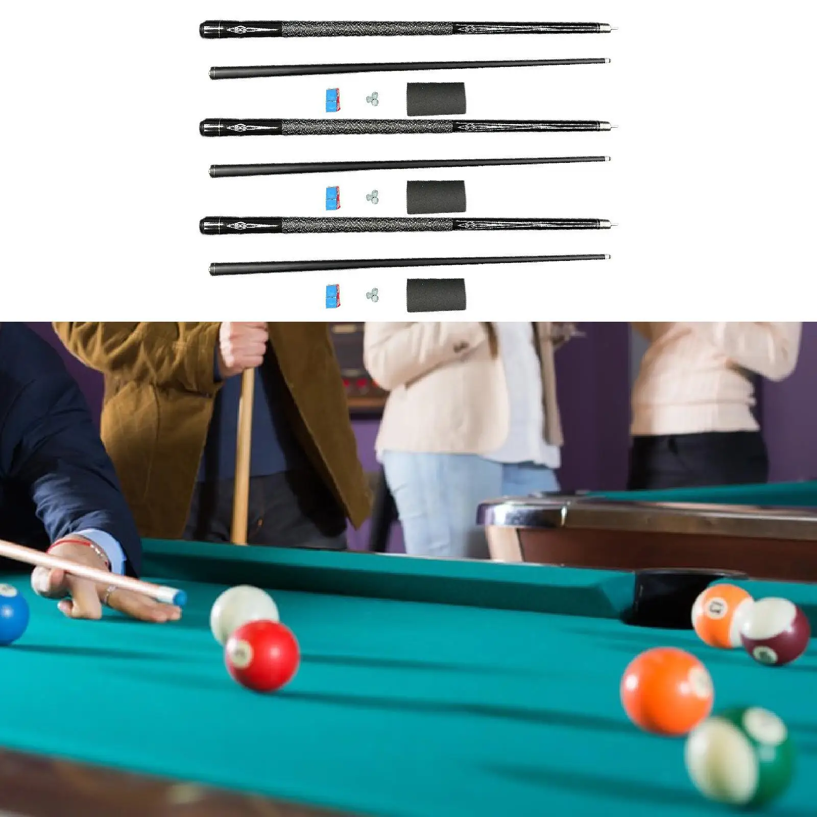 

Pool Cue Length 146 cm Trendy Portable Billiard Stick Two Sections for Bar Pool Game Adults Starters Billiard Players