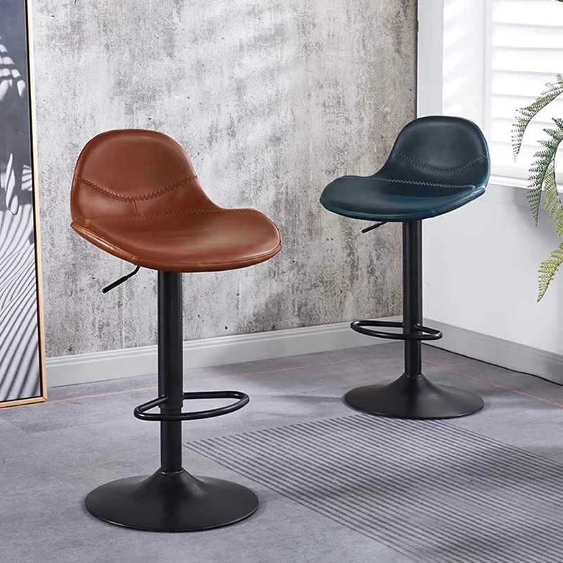 

Adjustable Designer Bar Chairs Aesthetic Metal Backrest Nordic Bar Chairs Industrial Modern Taburetes Altos Cocina Bar Furniture