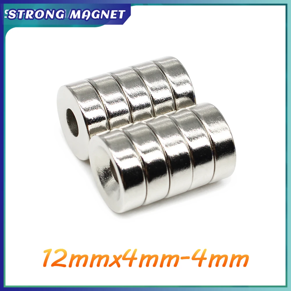 10/20/30/50/100/150PCS 12x4-4 Round Search Magnet 12*4 Hole 4mm Countersunk Neodymium Permanent Magnets Strong 12x4-4mm 12*4-4