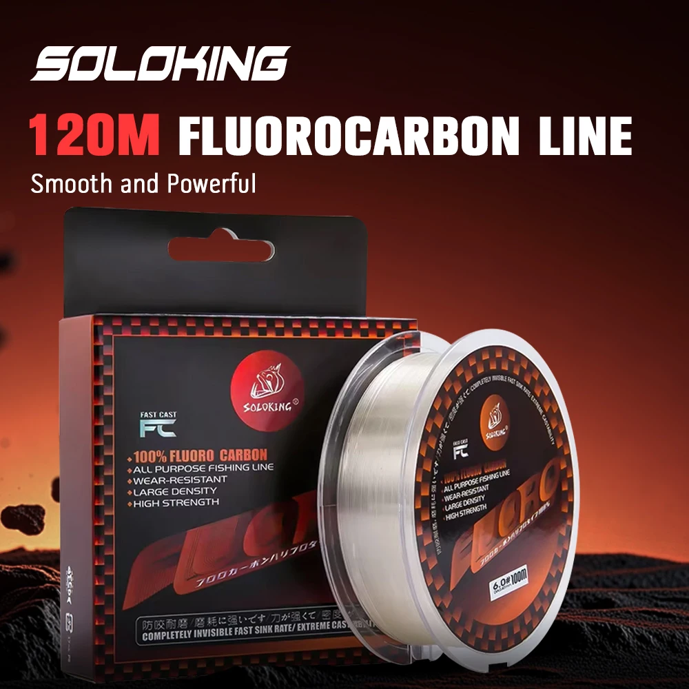 SOLOKING sedal fluorocarbono para carpa lubina trucha - imagen 2