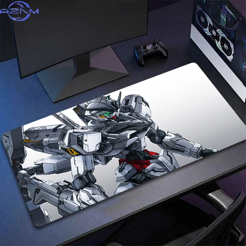 White Mouse Pad Large Gaming Non-slip Extended Desk Mat M-mechanical Warrior G-gundam Gamer E-sports MousePad XXL Keyboard Pad