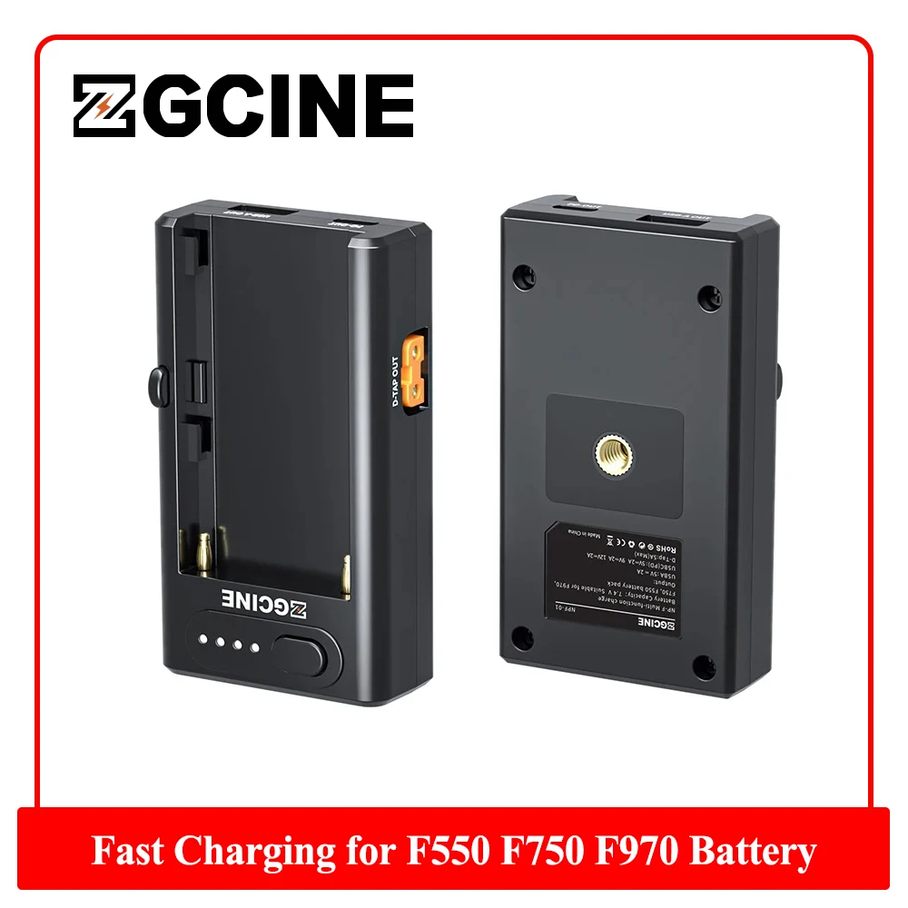 Zgcine NPF Fast Battery Charger for F550 F750 F970 Multifunctional Battery Charger with Power Indicator Light to Charge Camera