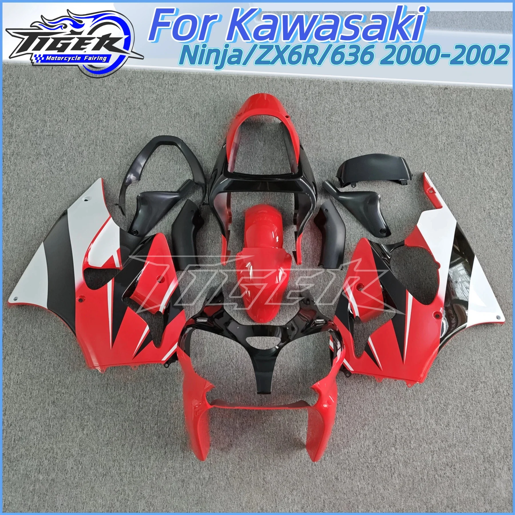 

Body Parts Fairings For KAWASAKI ZX 6R 636 2000 2001 2002 Motorcycle Fairing Set Bodywork Kit Fit ZX6R 00 01 02 ZX-6R 636 00-02