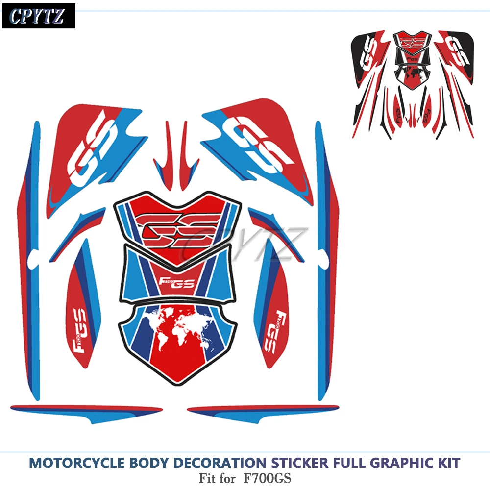 Fit for F700GS F700 GS gs Motorcycle Fuel Tank Protective Full Body Stickers Kits Decals Accessories