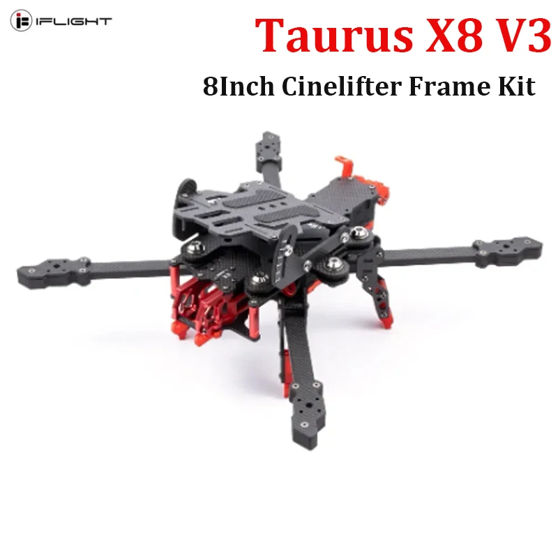 

IFlight Taurus X8 V3 8inch Cinelifter Frame Kit With 8mm Arm Compatible 3110 Brushless Motor HQ 8X4X3 Propeller for RC FPV Drone