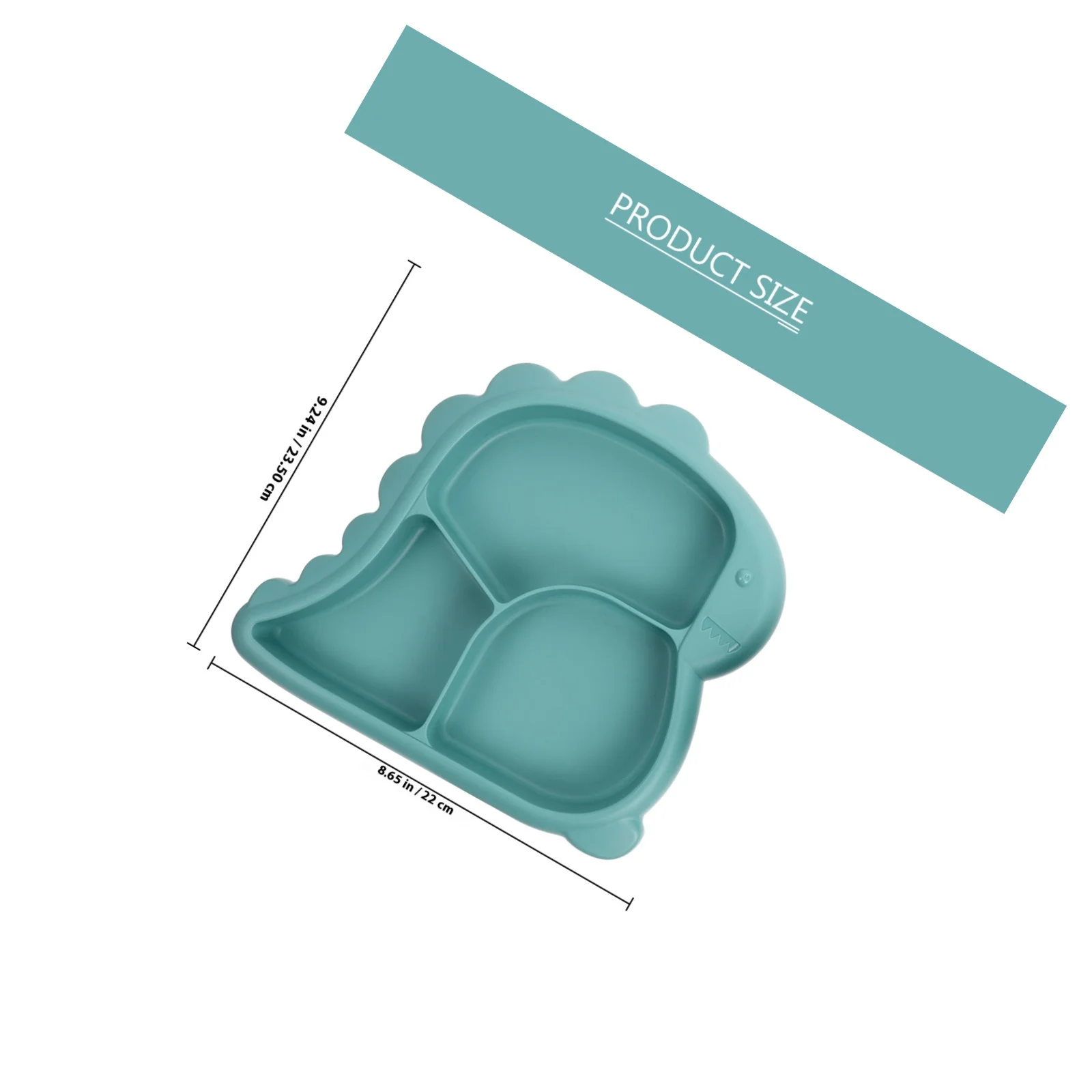 مجموعة واحدة من أطباق الأطفال والوعاء بتصميم مقسم على شكل ديناصور لطيف للأطفال الصغار أدوات مائدة آمنة غير قابلة للانزلاق #3