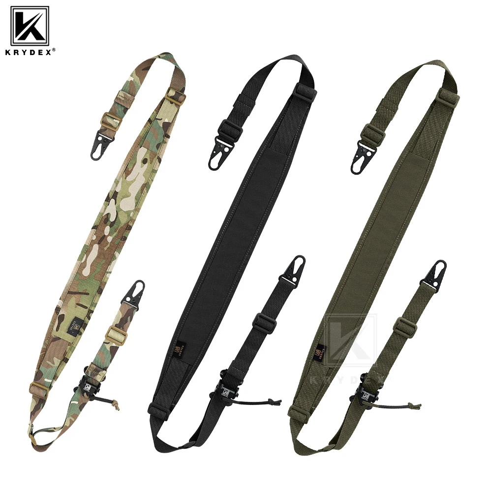 KRYDEX Tactical Modular Sling 2 or 1 Point Shoulder Strap 2.25'' Padded Quick Pull R-ifle Slingster Belt Hunting Accessories