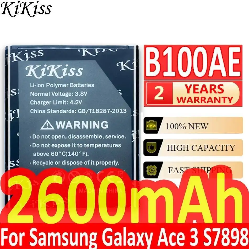 

Mobile Phone Battery B100AE 2600Mah For Samsung Galaxy Ace 3 4 S7898 S7278 S7272 S7568i I679 S7270 S7262 I699i G313H G318h