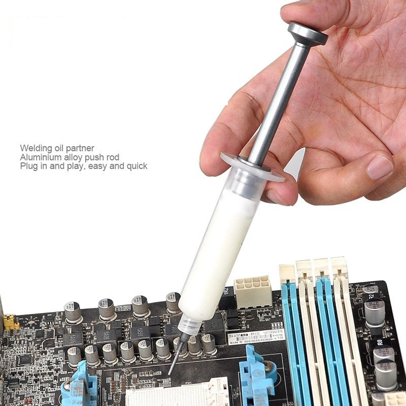 TE-051 Aluminum Alloy Push Rod Solder Paste Flux Booster Rod Dispenser Propulsion Tool for Mobile Phone Repair