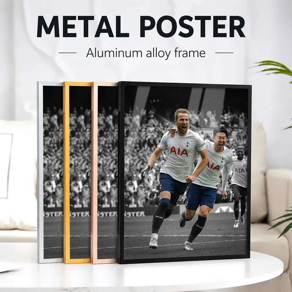 Son Soccer Framed Metal Poster Personalized Photo Victory Celebration Style Wall Art For Bedroom And Office Football Fan Gift