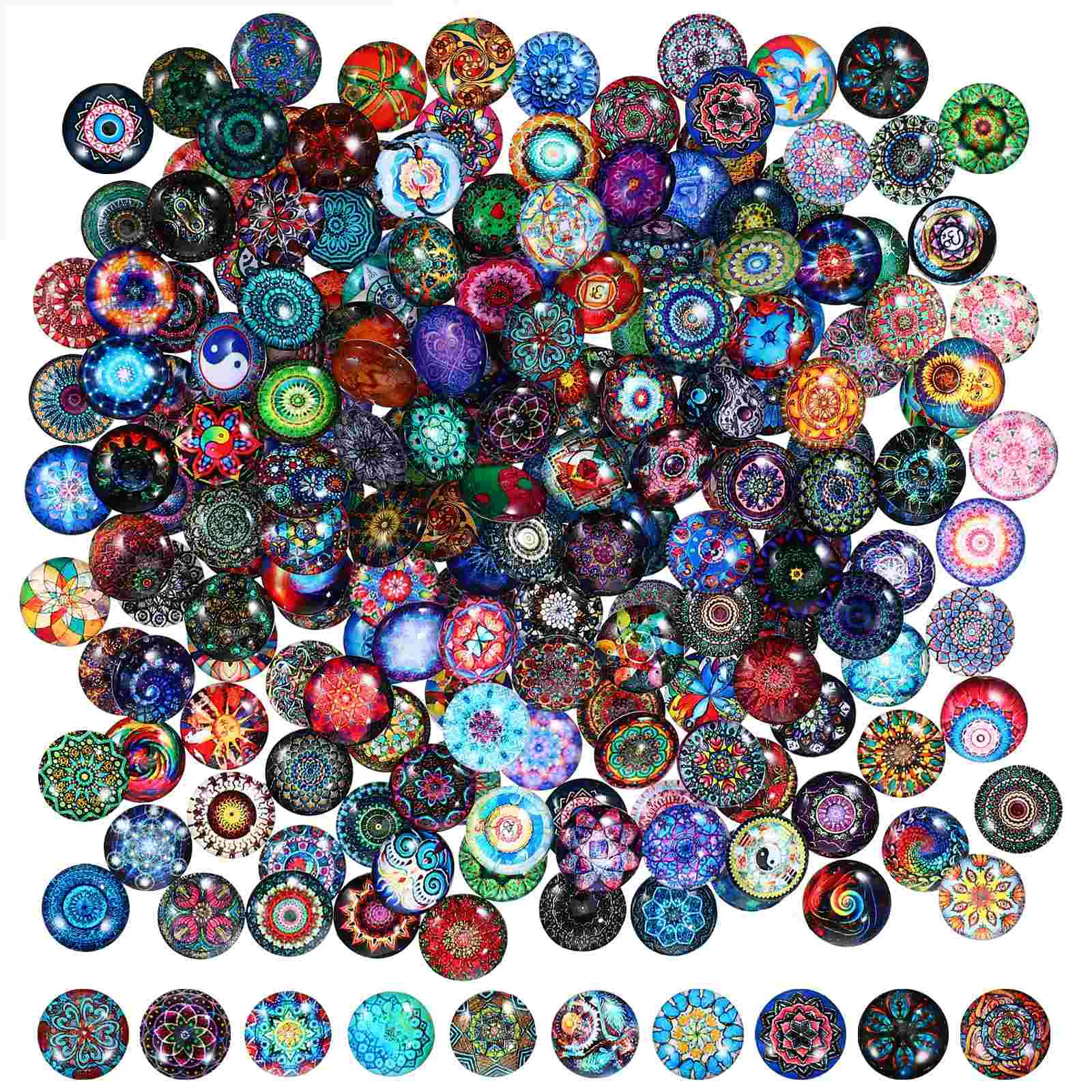 200 Pcs Geocache Containers Mosaic Tile Pendant Supply Supplies Mixed Tiles Round for Crafts Aldult with Cover Miss