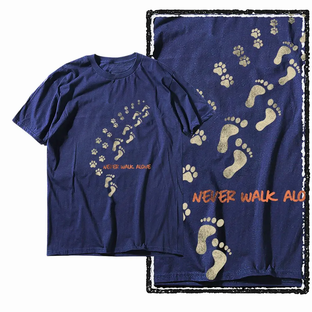 G65 NAVY Cool 100% Cotton Dog Printed Men's T-shirt |  Streetwear Big Size Vintage O-neck men's Tee Tshirt