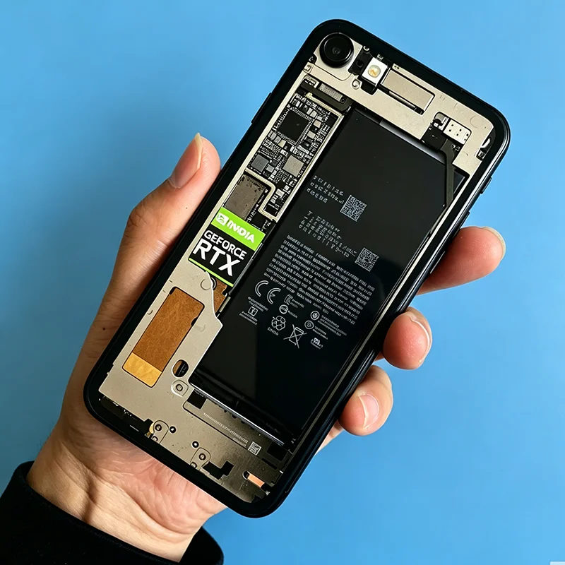 Transparent For iPhone 8 SE 2020 SE2 Rear Housing & Screen Replacement Back Glass Modified Back Shell Assembly With Frame