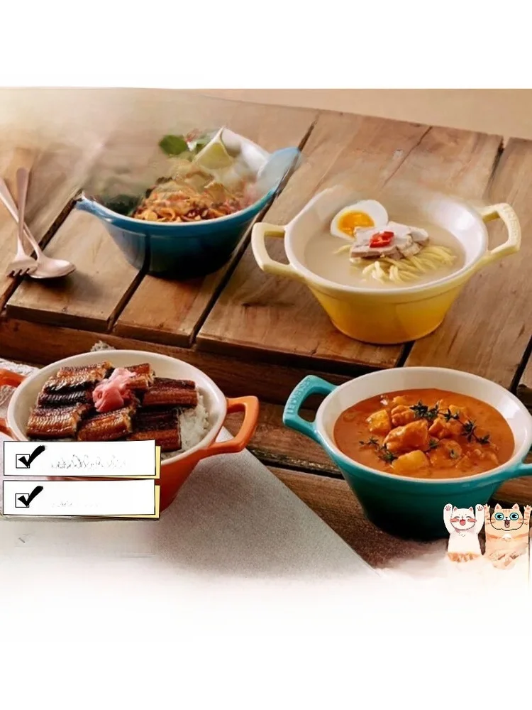 

Салатница Le Creuset Korean Sle с двумя ручками, разноцветная, 750 мл, эмалированная посуда для ежедневного использования взрослыми и детьми