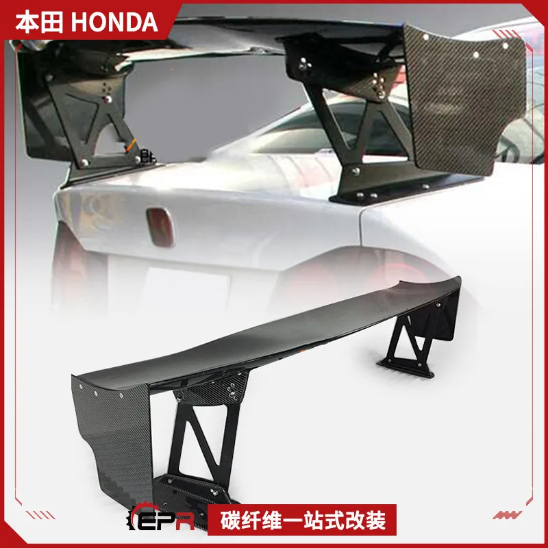 

Подходит для Honda 8-го поколения Civic FD2, модифицированное углеродное волокно JS Racing, фиксированное ветровое крыло, заднее крыло GT