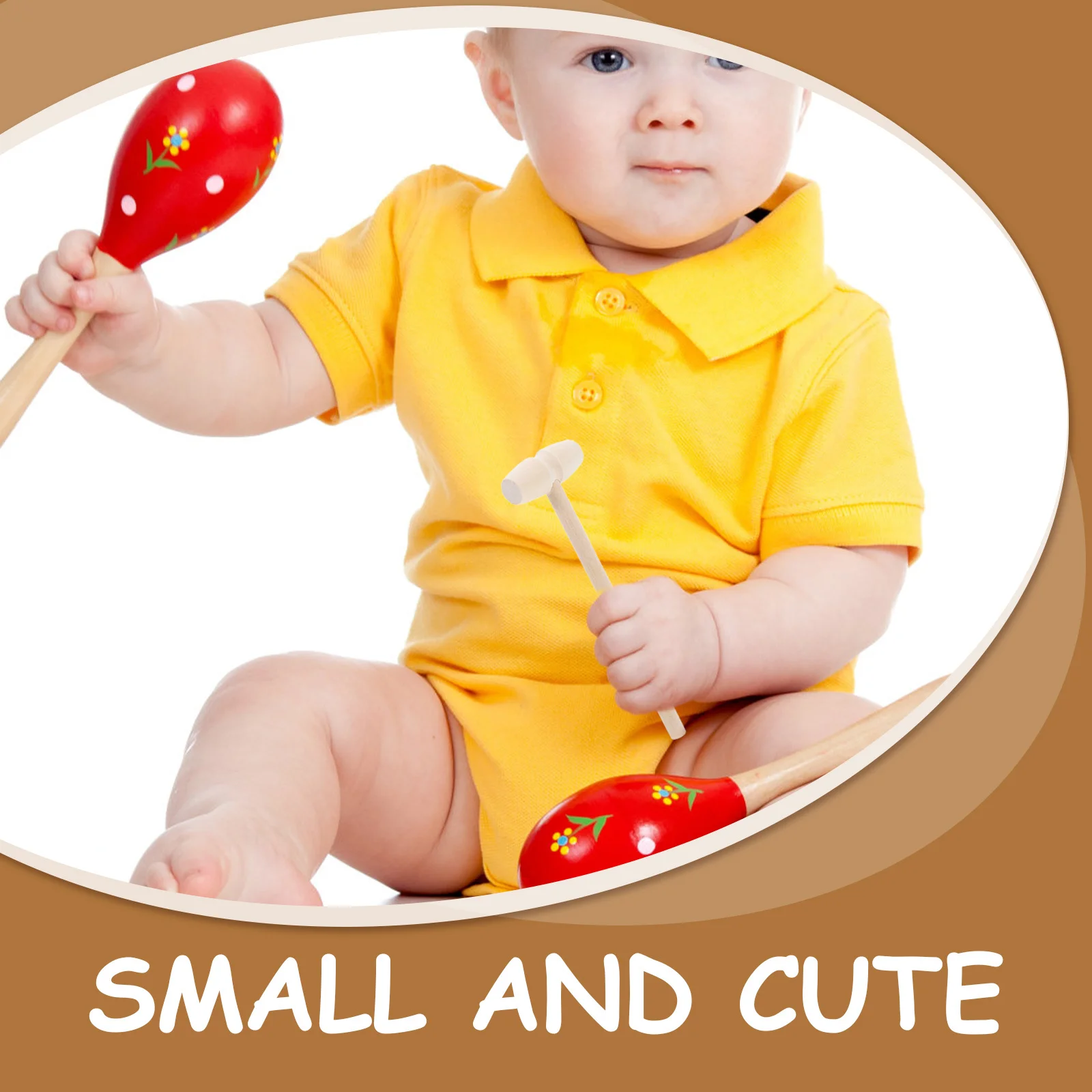 10 pz Martello di Legno Mini Martelli Per I Bambini Piccoli Strumenti di Martellatura Portatile Martellante Giocattolo Blocchi Gioco di Costruzione Martello