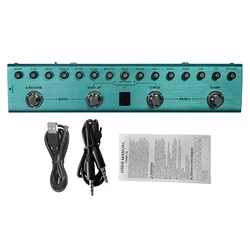 Guitar Multi Effects Pedal 3 Band Equalizers XLR Balanced Output 3 Delays 3 Reverbs Guitar Effects Pedal BT for Electric Guitar