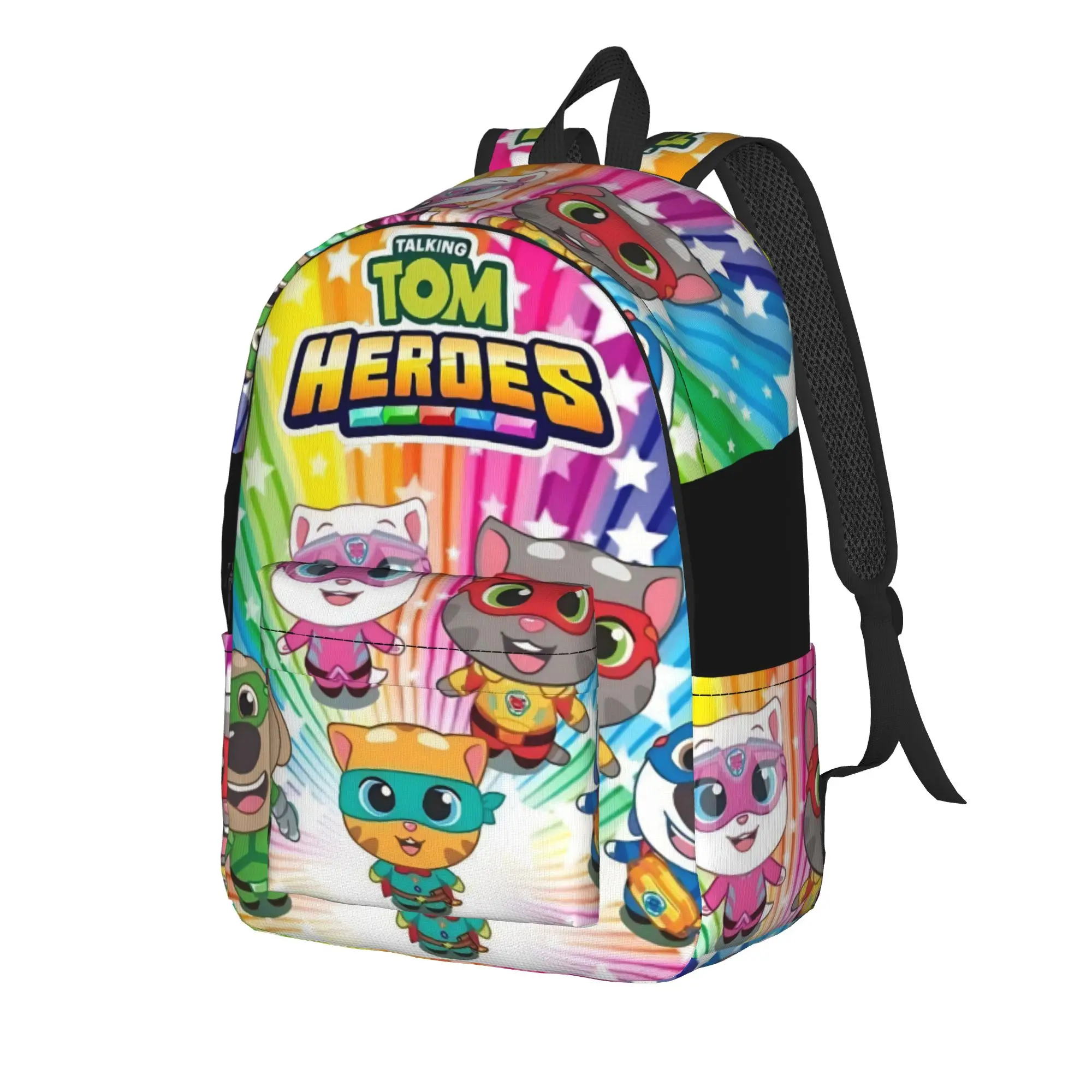 T-Talking T-Tom And F-Friends Backpack for Men Women Cool High School Hiking Travel Daypack  Laptop Computer Canvas Bags Durable