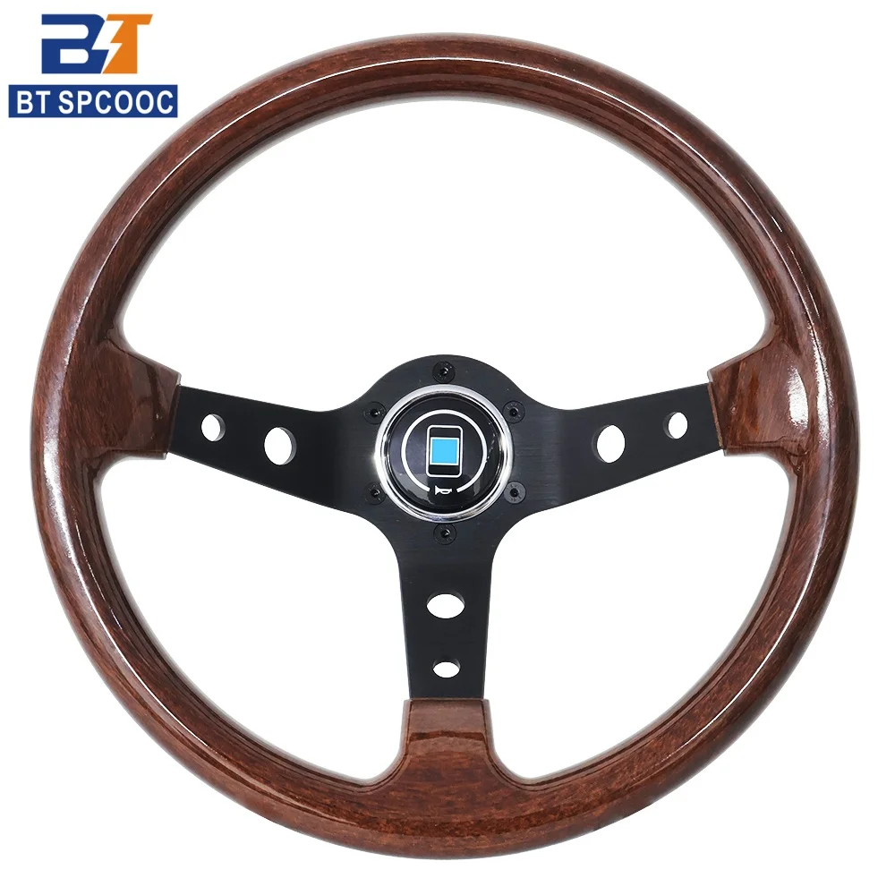 12.5inch 320mm Wood Grain ABS Car Modified Steering Wheel, Aluminum Bracket, Car Steering Wheel,