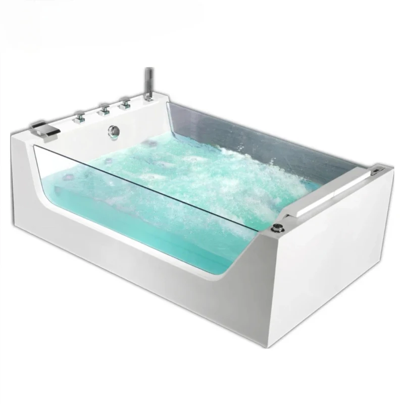 

l modern style glass sexy hotel whirlpool massage bathtub Acrylic material hydro massage bathtub for adults