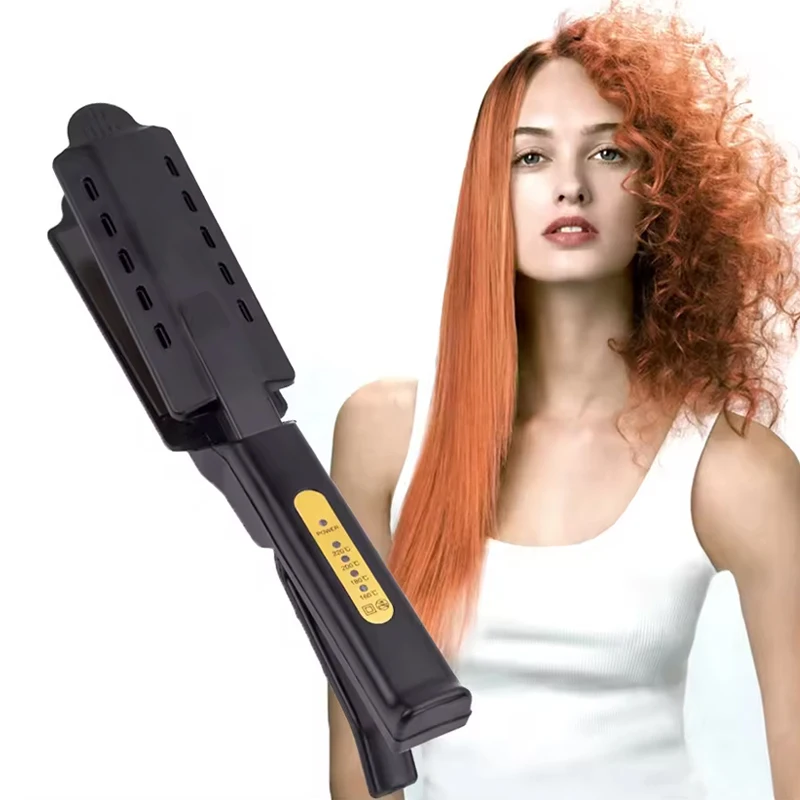 

Hot Comb Straightener Wide Plate Ionic Flat Iron Professional Steam Hair Straightener with Adjustable Temperature