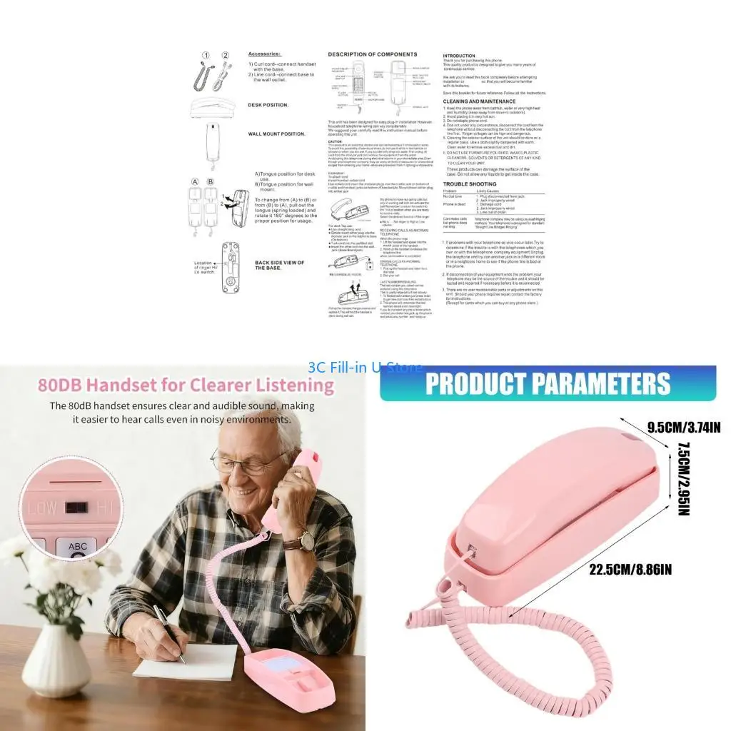 G8TA Sophisticated Traditional Fixed Phone For Elderly Large selectors High capacity twin