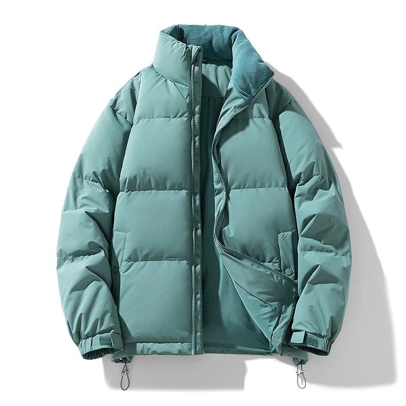 Men's Thickened Winter Puffer Jacket Stand Collar Bread Style New National Standard Casual Down Jacket for Couples