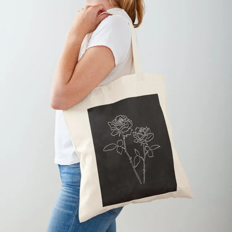 

2 Roses Minimalist Line Art Drawing Tote Bag Fabric bag large size bags personalized tote bag shopping bags foldable