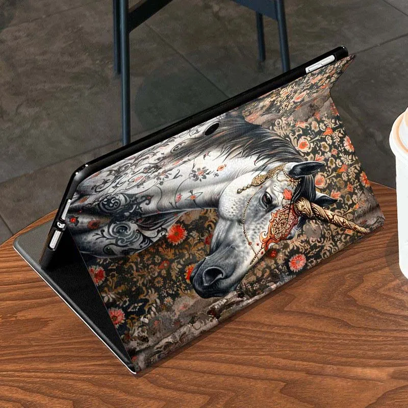 حافظة كمبيوتر لوحي بنمط تصميم حصان ريترو لهاتف OPPO Pad 2 3 4 11 SE X Air 2 Neo Pro 12.1 10.36 11 11.4 13.2 بوصة