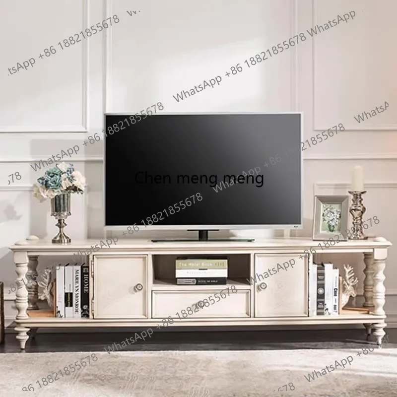 

American Style TV Cabinet White Living Room Floor Cabinet casual European Style TV Cabinet Tea Table Combination