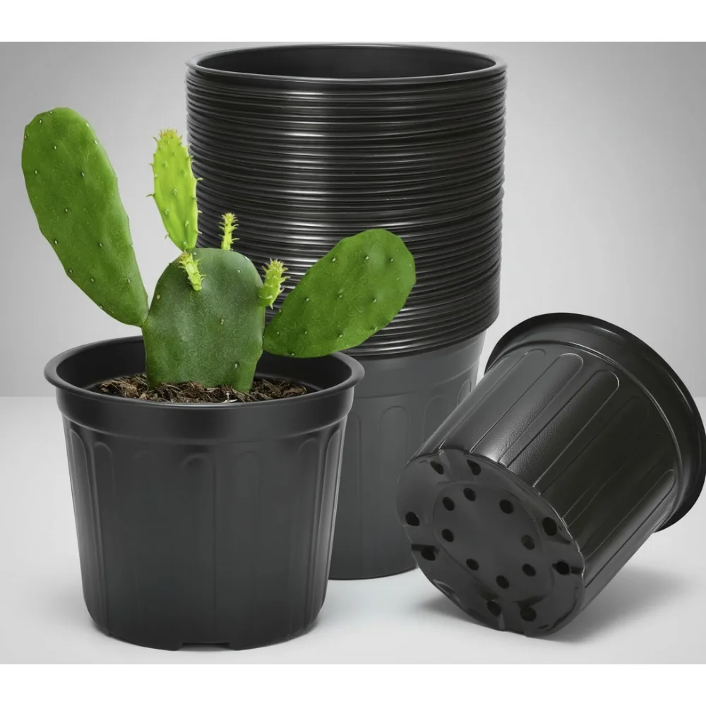 

40 Pack 3 Gallon Plastic Plant Pots with Drainage Holes, Ideal for Indoor Outdoor Gardening Gifts