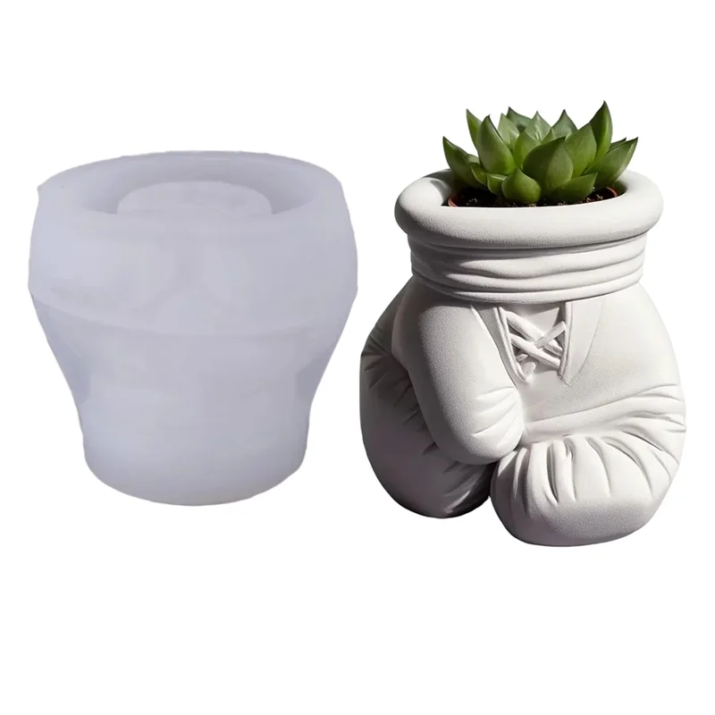 

ABLN-Epoxy Mold Silicone Boxing Gloves DIY Aromatherapy Candle Cup Vase Storage Gypsum Cup Making Mould