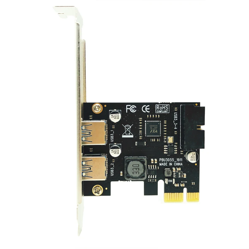 2 Port USB3.0 Hub Adapter Internal 19pin 19 pin Header USB 3.0 PCI-E Expansion Card USB 3 to PCIE PCI Express Adapter Card